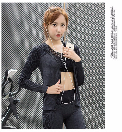 women running yoga fitness set