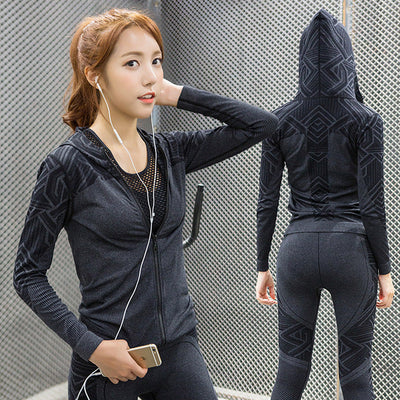 women running yoga fitness set
